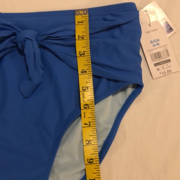 Time & Tru cobalt blue NWT front tie high waist bottom, S, 4-6 - Picture 6 of 9